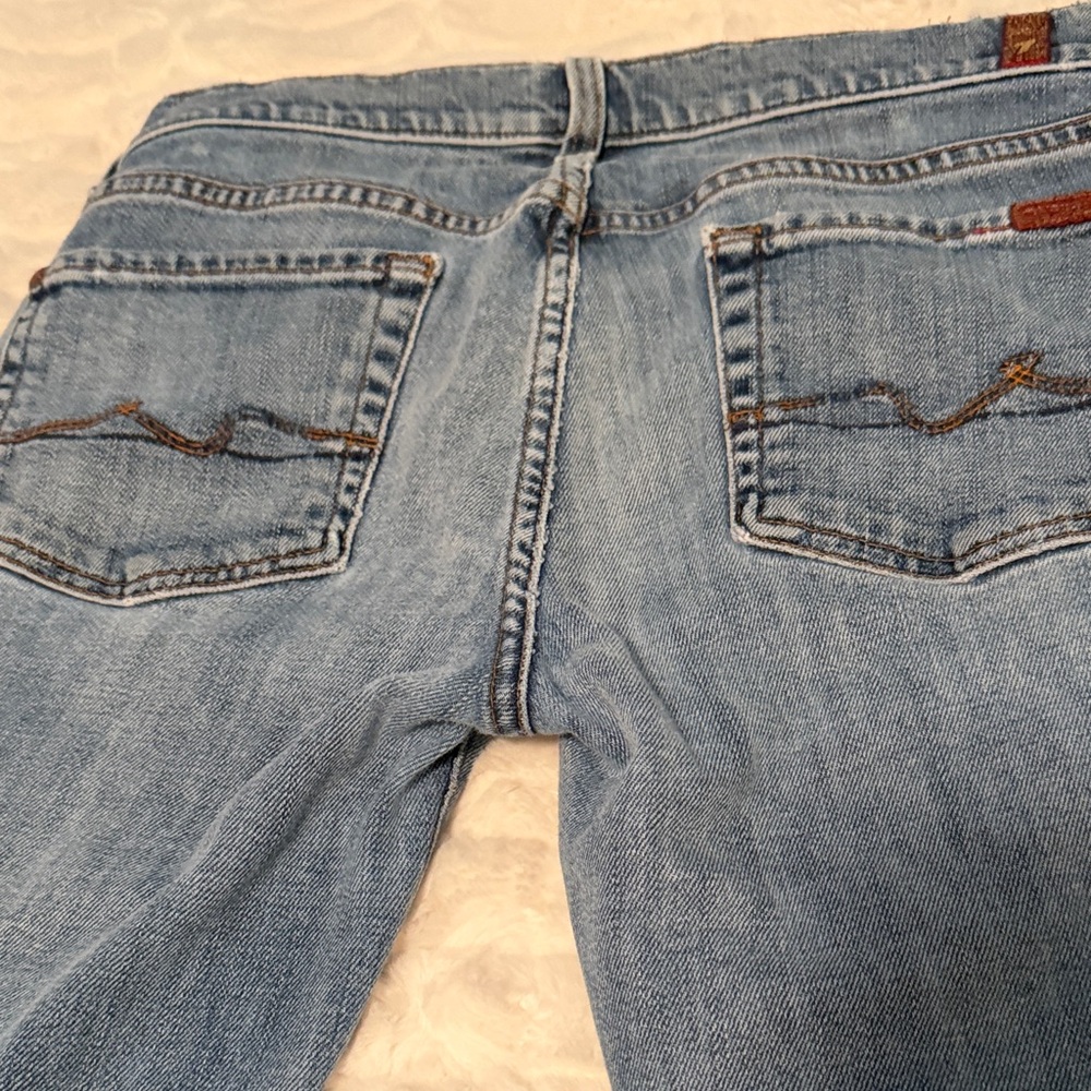 7 For All Mankind Medium Blue Flare Jeans - Picture 4 of 4